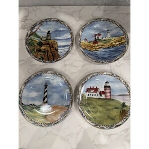 American Atelier Signals 5100 Porcelain Salad/Dessert Plates 8" Set of 4 (four)